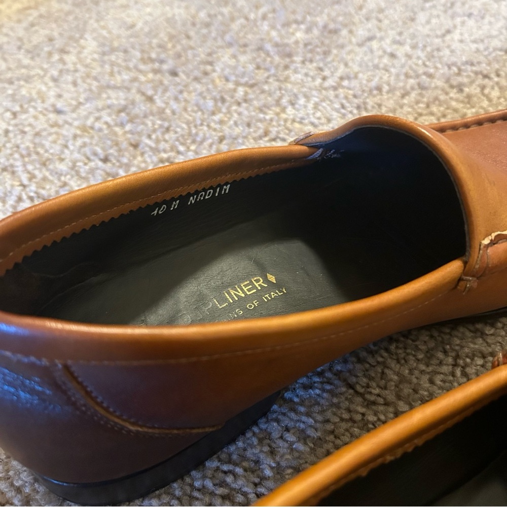 Donald Pliner Brown Leather Loafers Men’s Size 10 Made In Italy - Picture 5 of 14